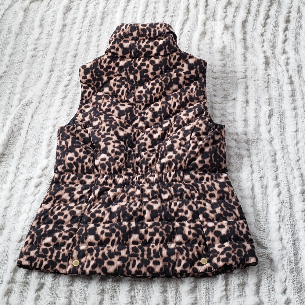 Talbots Leopard Print Down Filled Puffer Vest Pac… - image 4